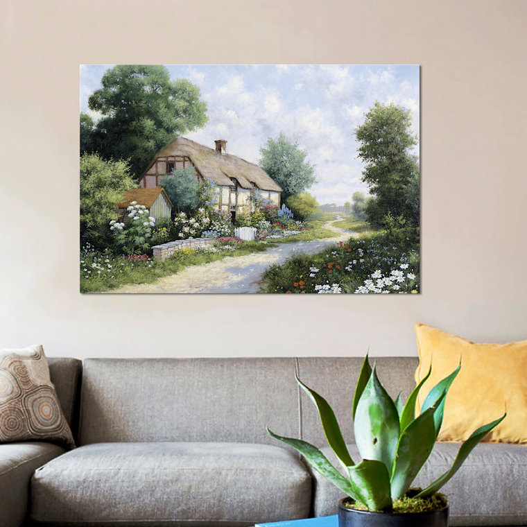 «The Country House», reproduction sur toile, H 18 po x l 26 po x P 1,5 po, Toile tendue, Pas de tapis