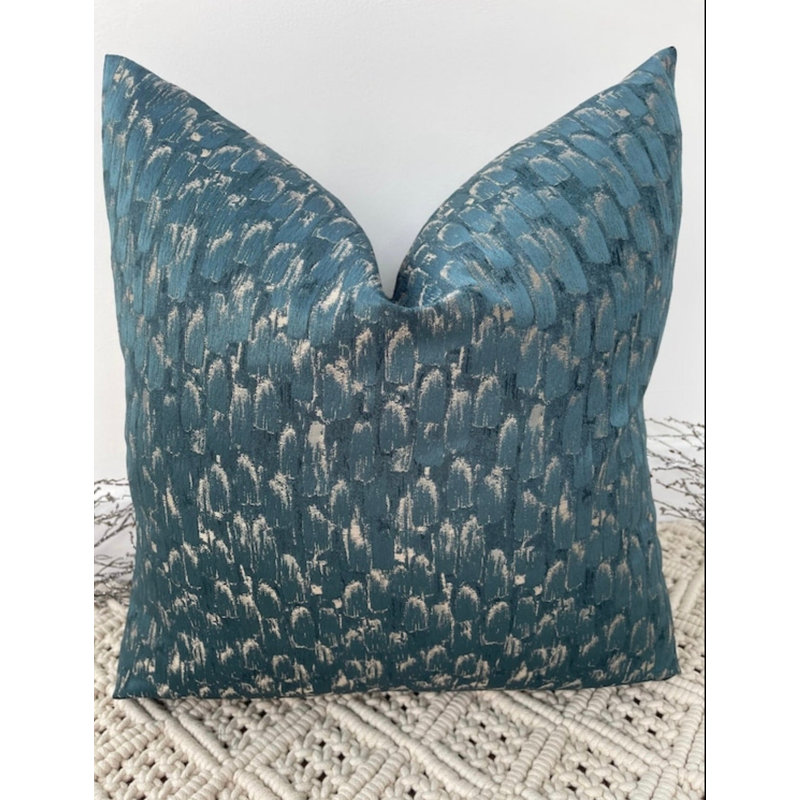 Abstract Teal Square Cushion Cover