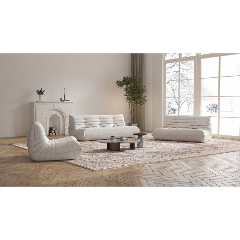 Ensemble de 3 chauffeuses, canapé-lit sur pied, fauteuil à billes d'angle, canapé Tatami, canapé d'angle (canapé, causeuse et fauteuil)