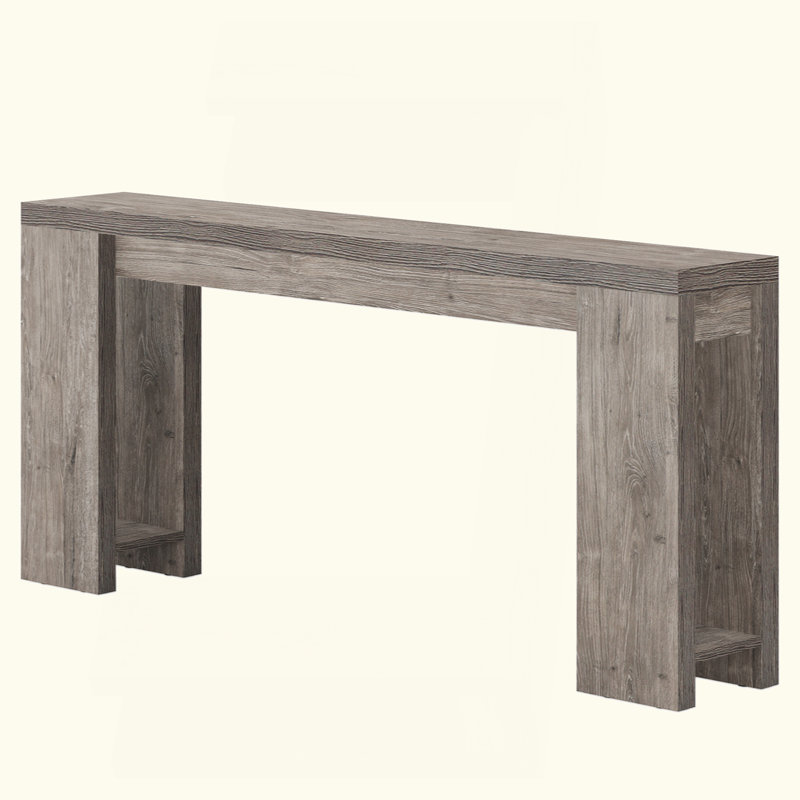 70.9 Inch Extra Long Farmhouse Console Table with Storage, Narrow Sofa Table for Entryway and Living Room, Rustic Grey Accent Furniture