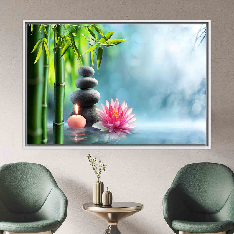 Print on Canvas, 50 cm H x 70 cm W, White, Framed Print without Mat