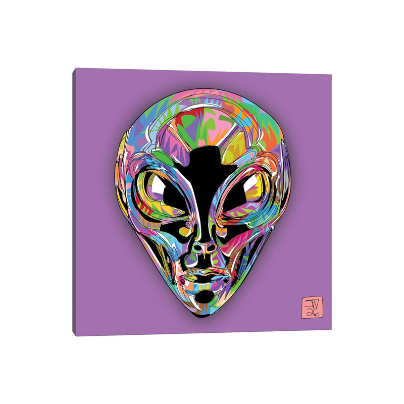 Chrome Alien by TECHNODROME1 - Gallery-Wrapped Canvas Giclée on Canvas, 30.48 cm H x 30.48 cm W x 1.905 cm D, Does Not Apply