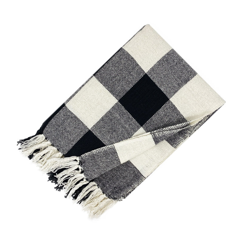 Jeté en coton Buffalo Check, Noir