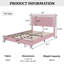 Structure de lit tapissier avec lumières DEL, lit plateforme moderne en velours avec tête de lit capitonnée-2094402882-2094402881