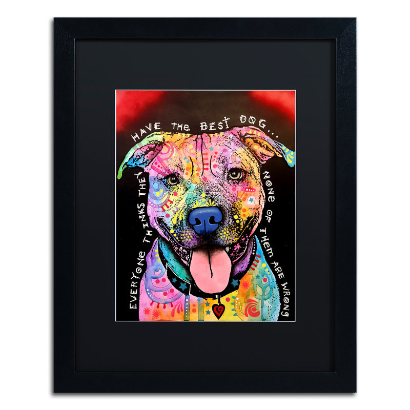 « best dog », impression, Noir, H 20 po x l 16 po x P 0,5 po, Cadre noir