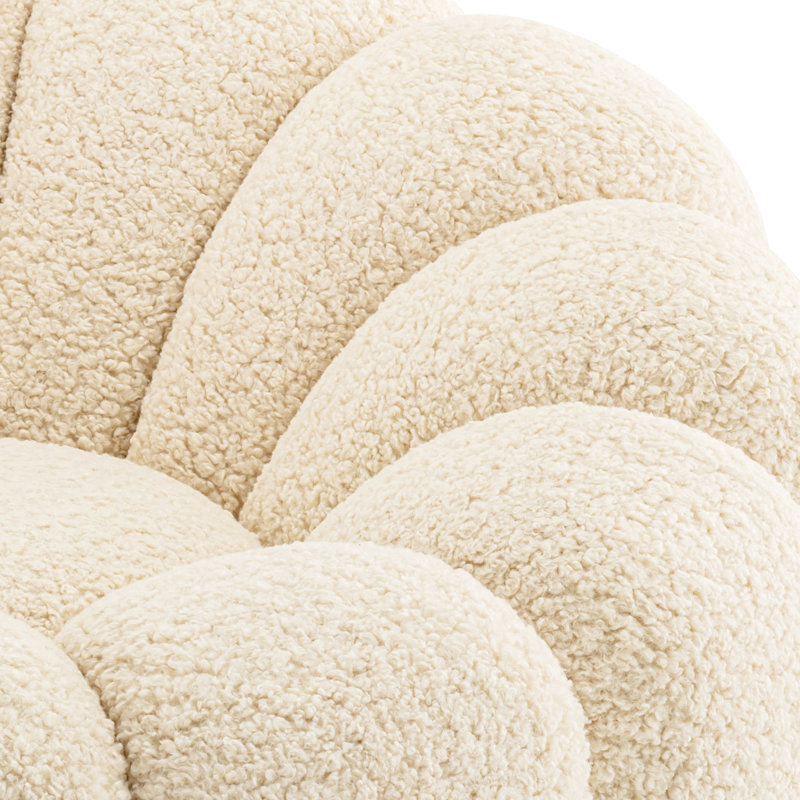 Mello Swivel Lounge Chair, Faux Shearling Polyester