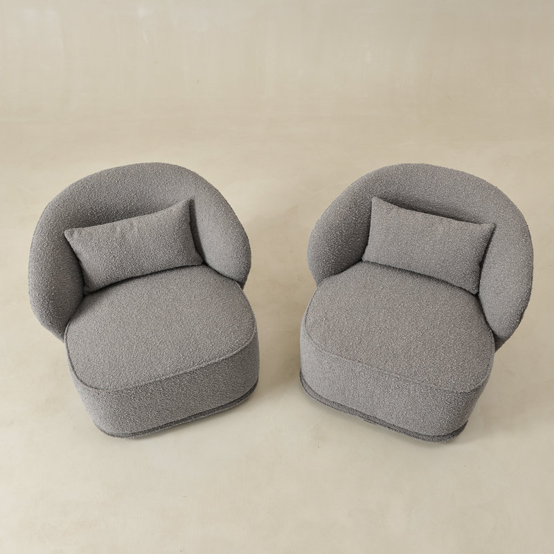 Fauteuil d'appoint 2 pièces Melora, Gris