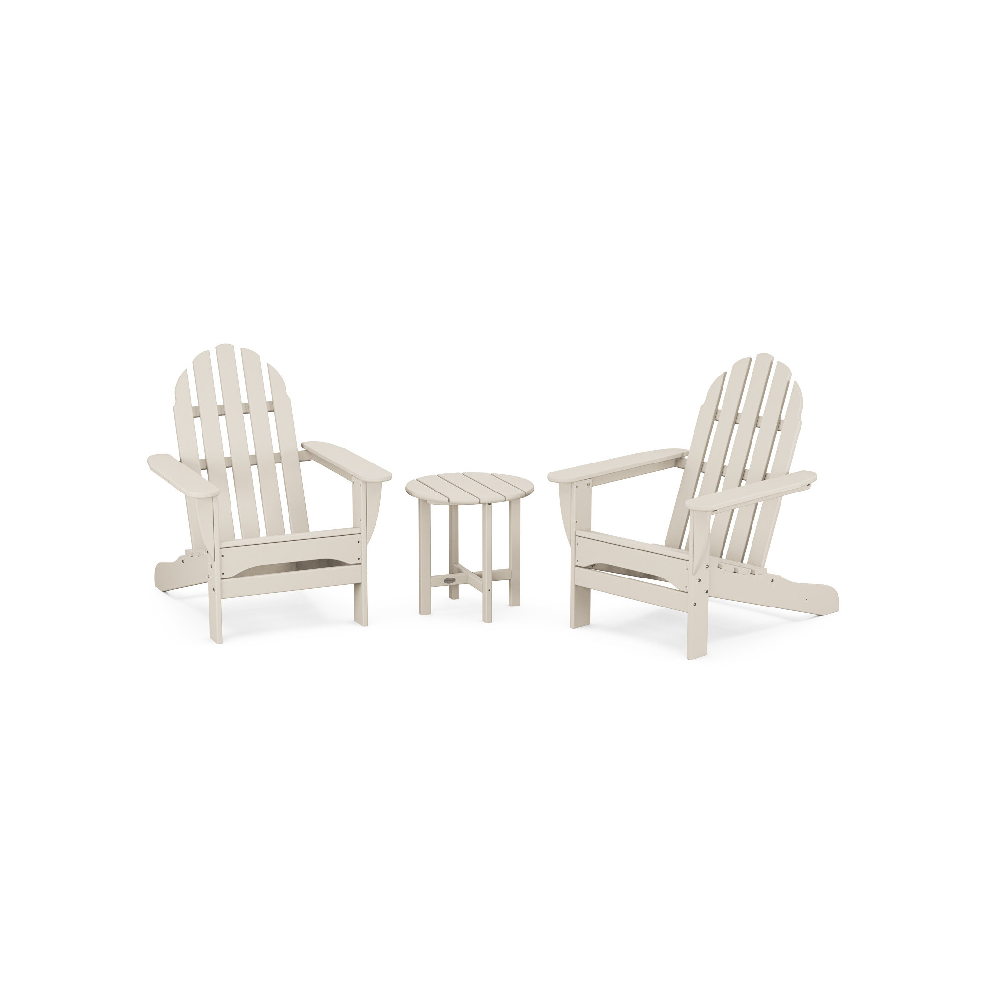 POLYWOOD Classic Adirondack 3 Piece Seating Group, Sand