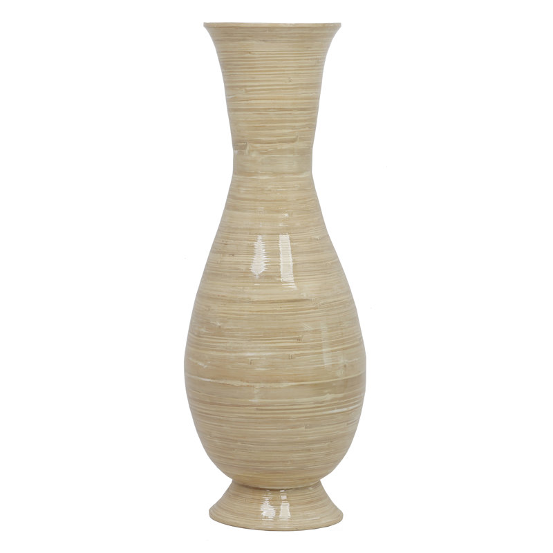 Roberte Tall Modern Decorative Floor Vase: Handmade, Natural Bamboo Finish, Contemporary Home Décor, Natural