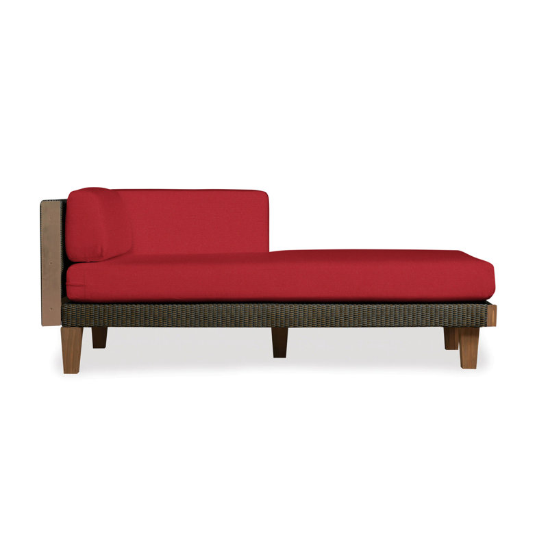 Catalina Outdoor Teak Chaise Lounge, Fife Aruba, Mink