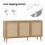 Buffet avec 3 portes en rotin et armoire de rangement moderne pour le salon (grand)-1456123612