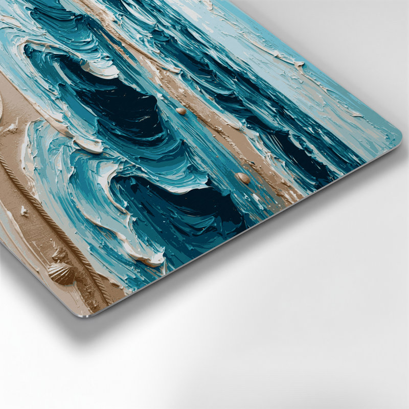 Art mural nautique bleu marine et vert sable, H 11 po x l 14 po