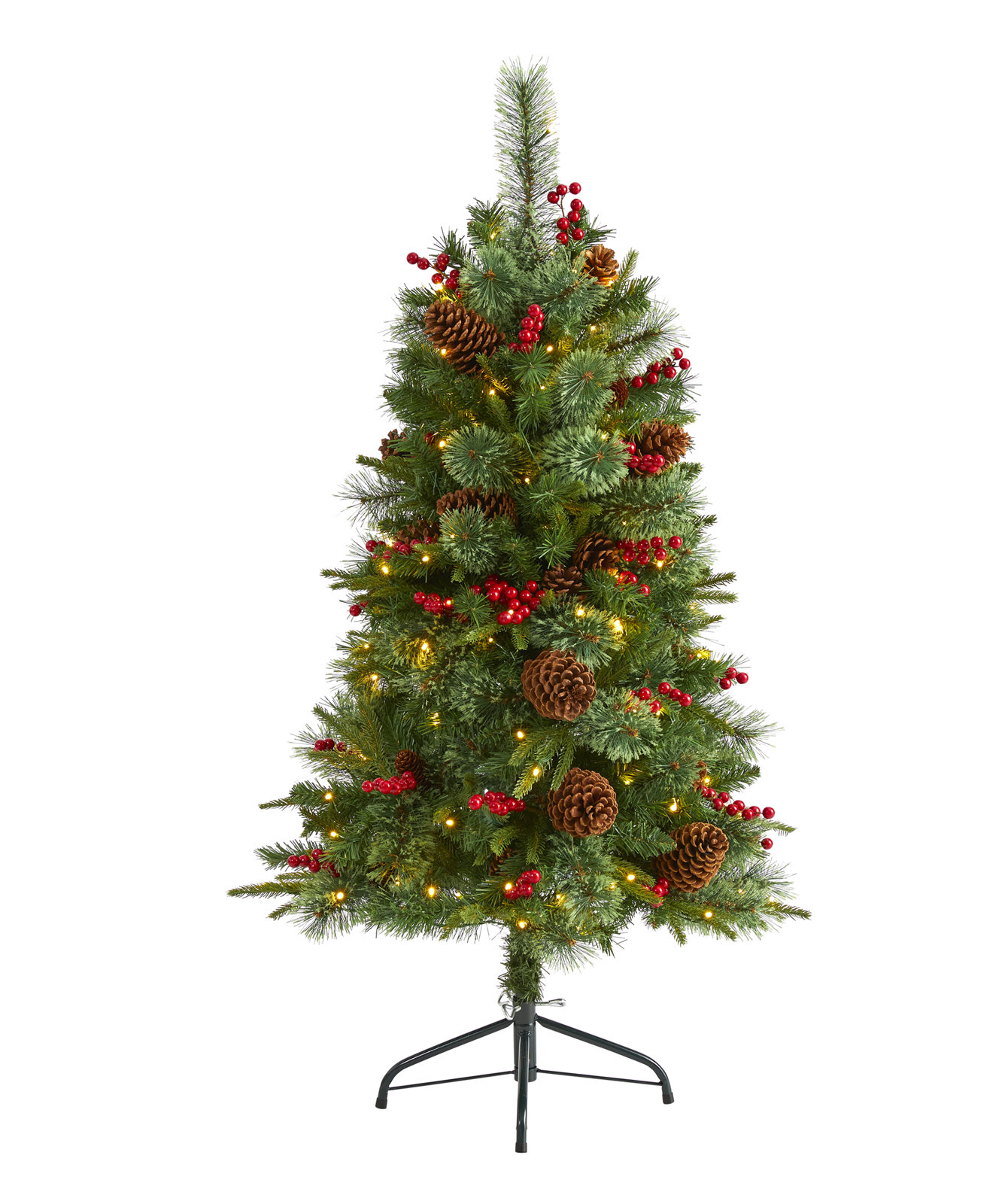 Lighted Artificial Christmas Tree, 4' H