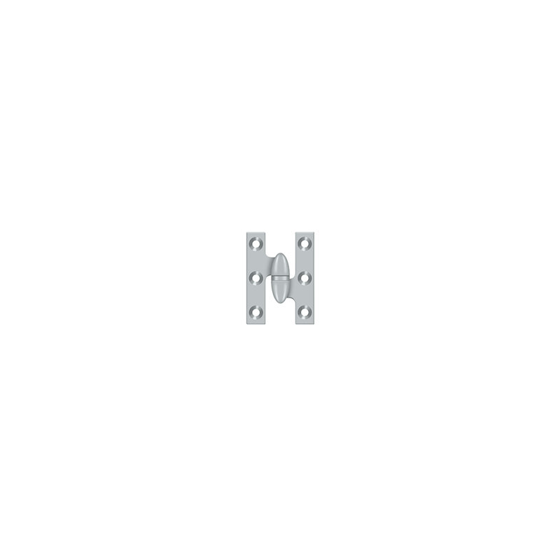 Deltana OK2015U19-R 2" x 1-1/2" Hinge in Paint Black, Brushed Chrome