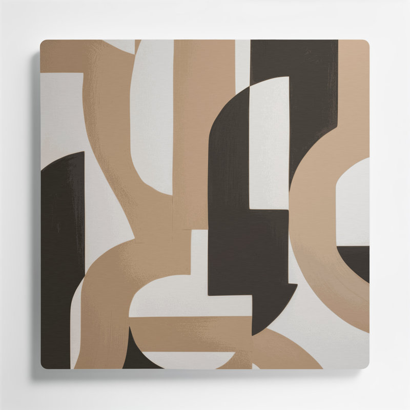 Abstrait formes 43, art mural en métal brun, H 12 po x l 12 po