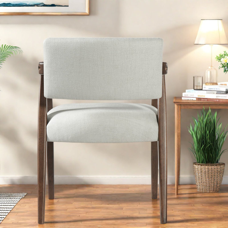 Ensemble de 2 chaises de salle à manger rembourrées confortables, en bois d'hévéa, de style moderne pour la cuisine.