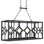 Diamond Kitchen Island Rectangle Chandelier with Wrought Iron Accents
