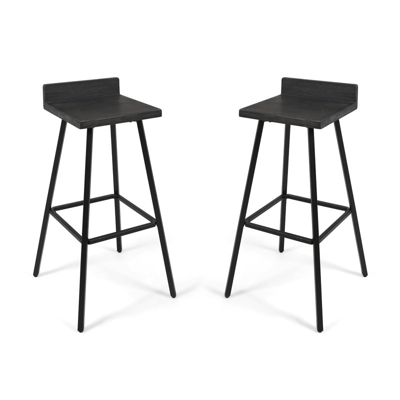 Louison Counter Stool with Metal Frame, Dark Gray