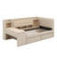 Lit de jour simple tapissier avec tiroirs, tablettes, armoires rabattables et table d'appoint-114346268