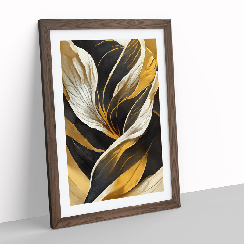 Splendorous Flowers Abstract - Wall Art, 46cm H x 34cm W x 2cm D, Walnut Framed