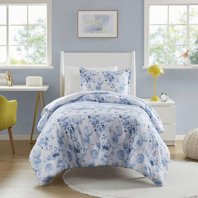 Floral Striped Duvet Cover Set