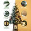 Arbre de Noël artificiel pré-éclairé 3 pi avec 78 lumières DEL et base de cloche rétro avec décoration de Noël