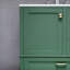 Meuble-lavabo vert 36 po, structure en pin massif, 1 porte à fermeture douce et 3 tiroirs, rangement moderne-358816155