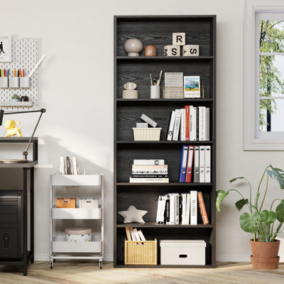 70.8" H x 23.8" W Standard Bookcase 6 Tiers Tall with Storage for Living Room, Home Office