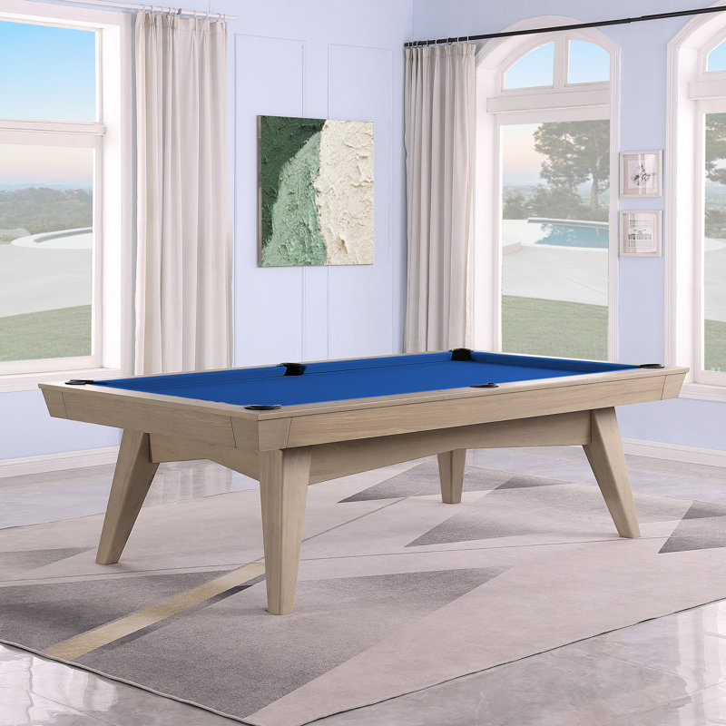 Table de billard sans ardoise ModArt, 7 pi, Bleu royal, Bois de frêne noir