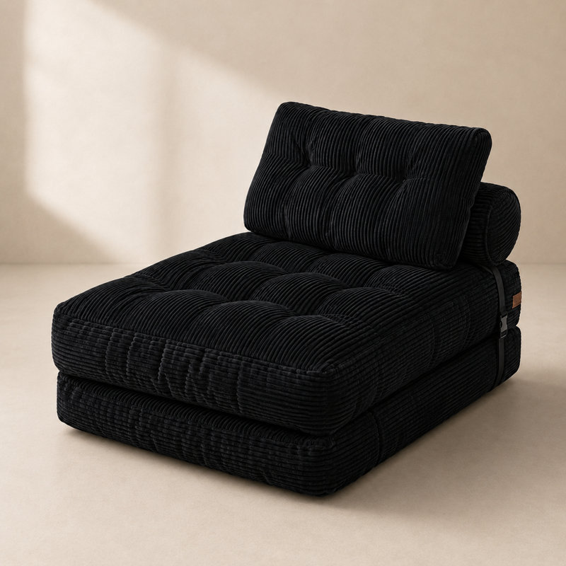 Fauteuil convertible en velours côtelé de 33,5 po de largeur