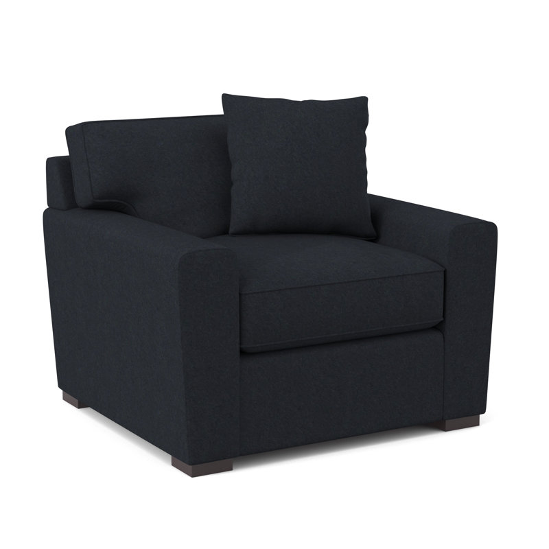 Fauteuil en polyester l 42 po Zinah, Velours Bella Lagoon Performance