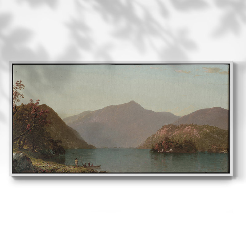 Paysage, série CC CCXX, toile tendue avec châssis, prête à être accrochée, H 21 po x l 41 po, Blanc