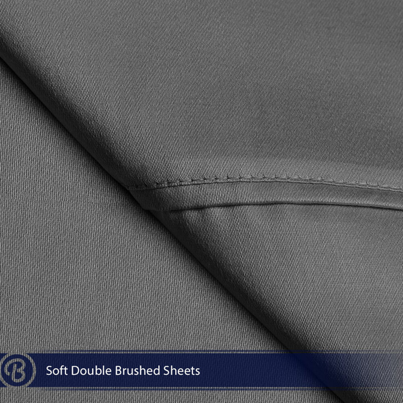 Microfiber/Polyester Flat Sheet, Twin/Twin XL Flat Sheet, Gray