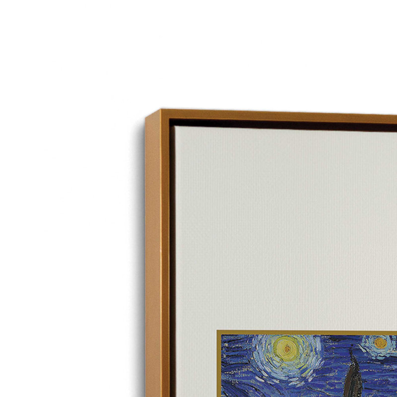 La nuit étoilée de Van Gogh, H 12,75 po x l 8,75 po, Cadre flottant or poli