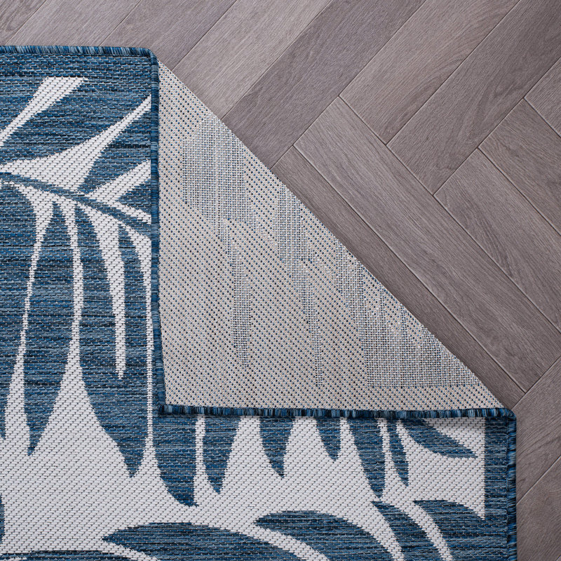 Westhoughton Floral Blue/Cream Indoor&Outdoor Area Rug, Runner 2' x 7'