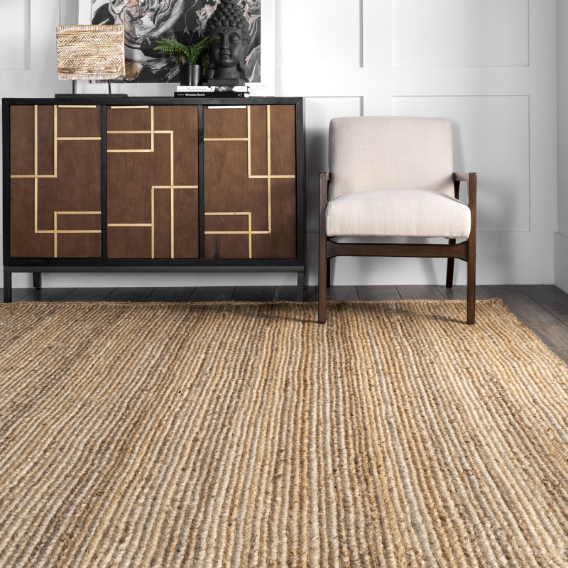 Aevry Natural Jute Area Rug, Rectangle 3' x 5'