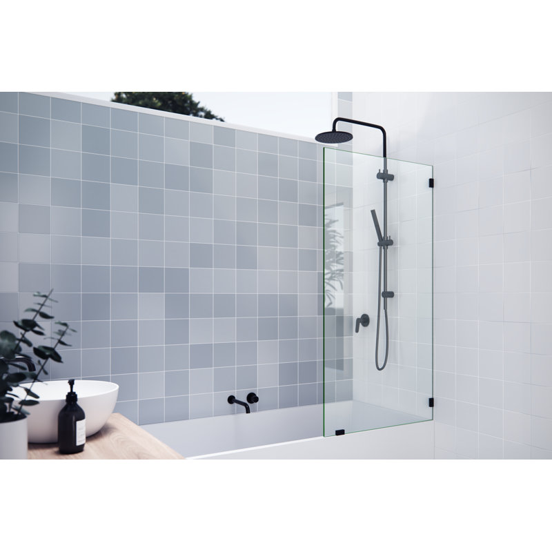 Vela 29 in. x 58.25 in. Frameless Single Fixed Bath Panel, Oil Rubbed Bronze