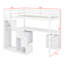 Structure de lit mezzanine avec escalier de rangement avec main courante, commode avec tiroir, DEL, garde-robe ouverte-258157962-258157961