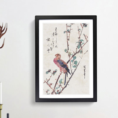 Parrot on a Plum Branch by Utagawa Hiroshige - Picture Frame Painting Print