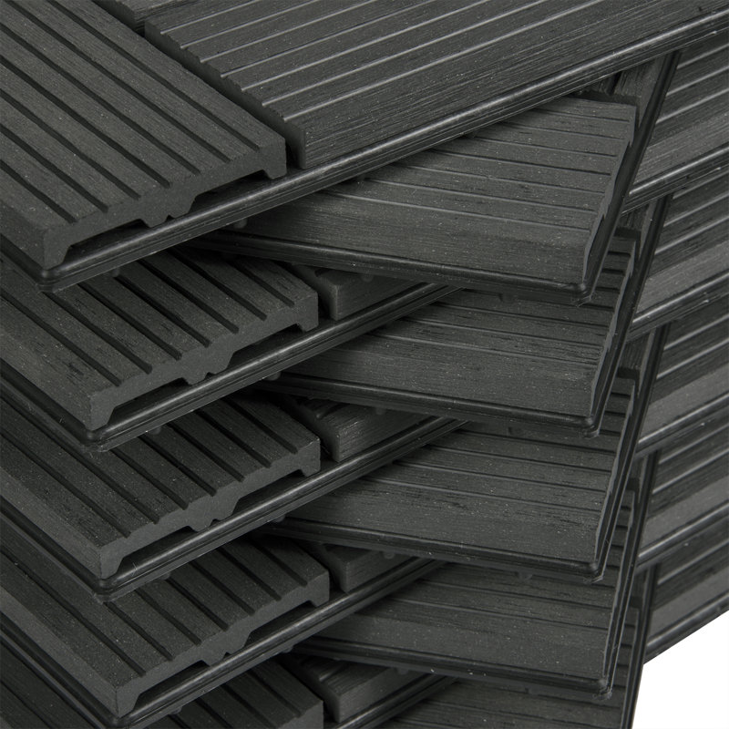 Gurli Patio 30 x 30cm Wood-Effect Tile in Brown, Anthracite