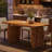 63" Solid Wood Dining Table, Farmhouse Kitchen Table Rectangular Dinner Table for 4