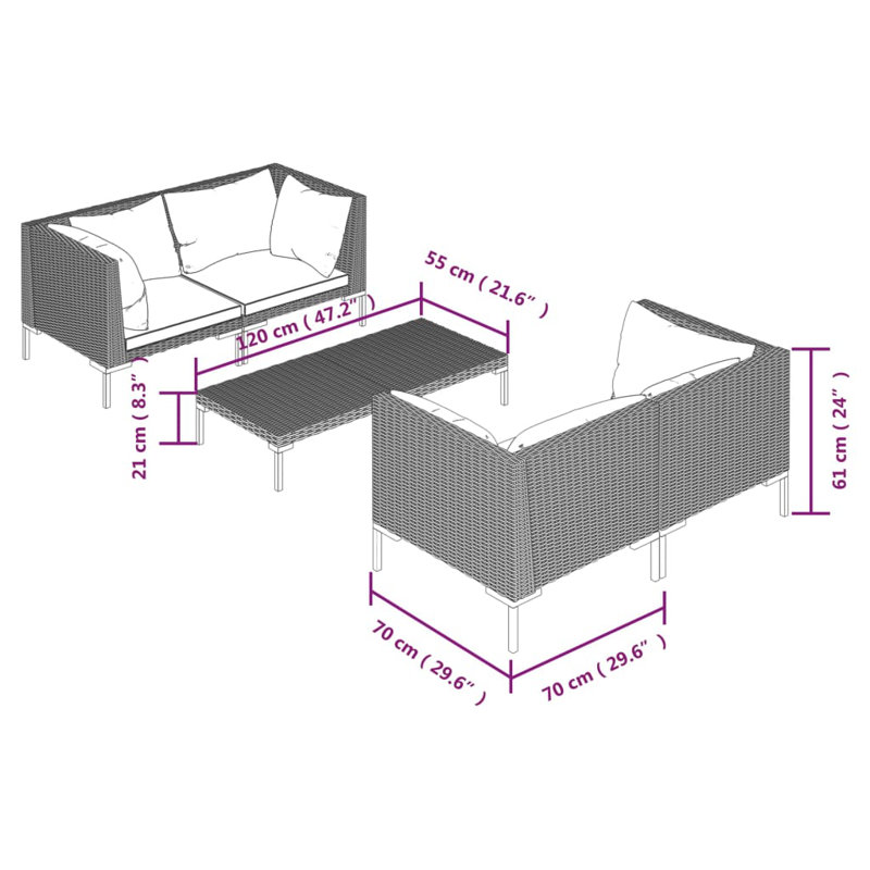 5 Piece Deep Seating Group with Cushions