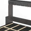 Lit grand format avec bureau, gris foncé et peu encombrant