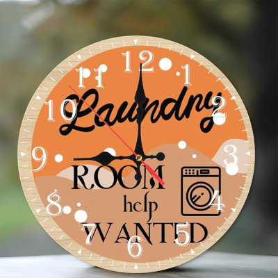 10-Inch Wooden Wall Clock, Silent Movement, Battery Operated (AA Batteries Not Included), Artistic  Decor, Perfect for Home Accents