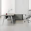 Bureau de direction en L 94,49 po gris avec serrure à combinaison-1588740647