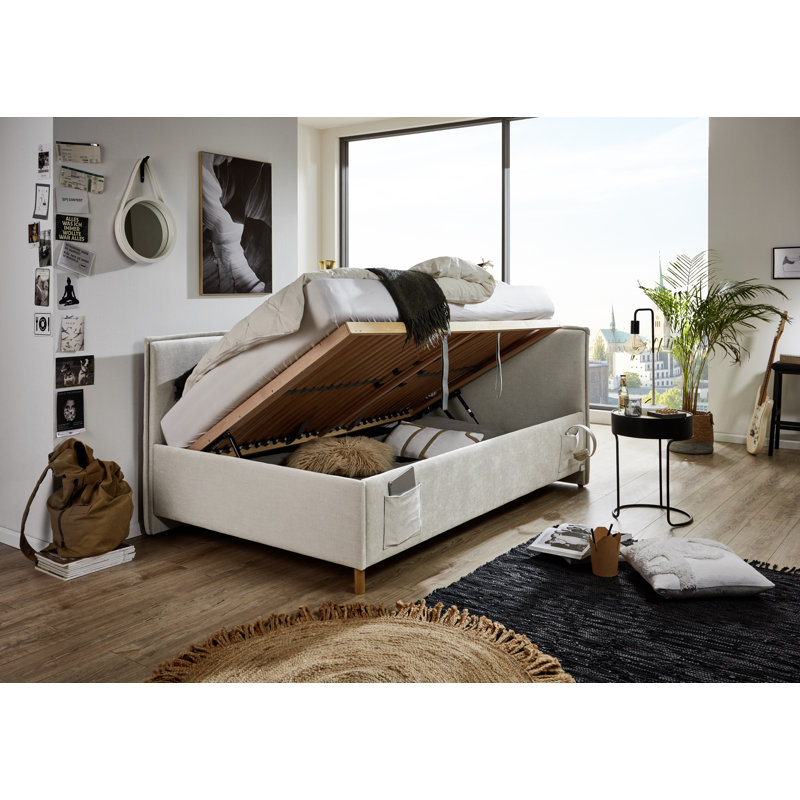 Chickerell Storage Bed, Beige, 120 x 200cm