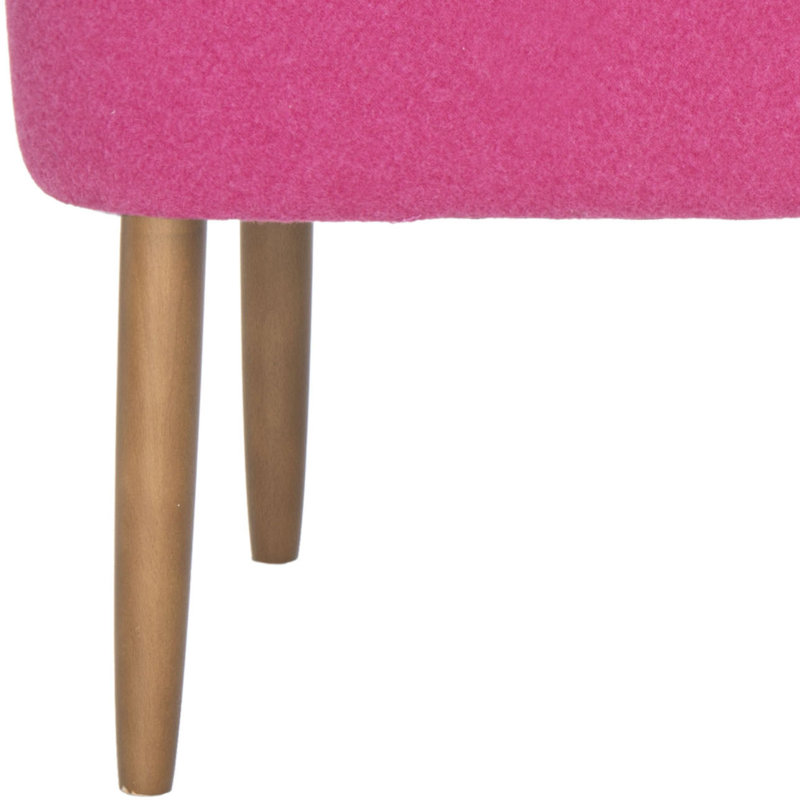 Wauhillau Polyester Blend Upholstered Bench, Pink