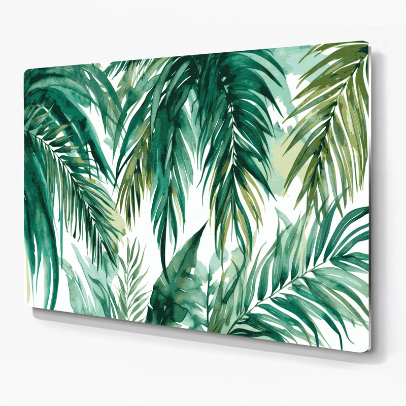 Art mural en métal Botanical Palm Fronds, H 24 po x l 36 po