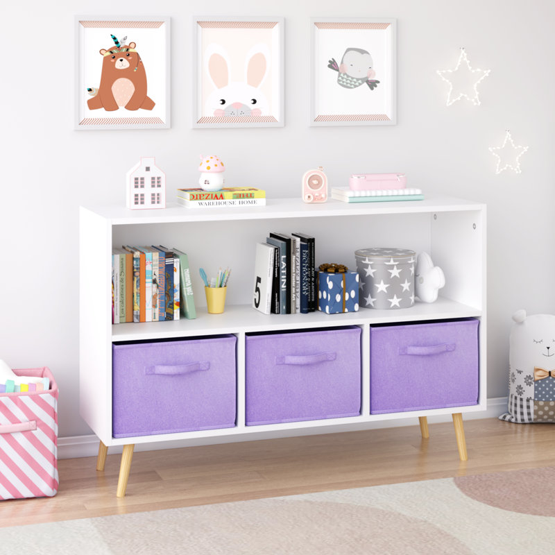 Bibliothèque pour enfants avec tiroirs pliables en tissu