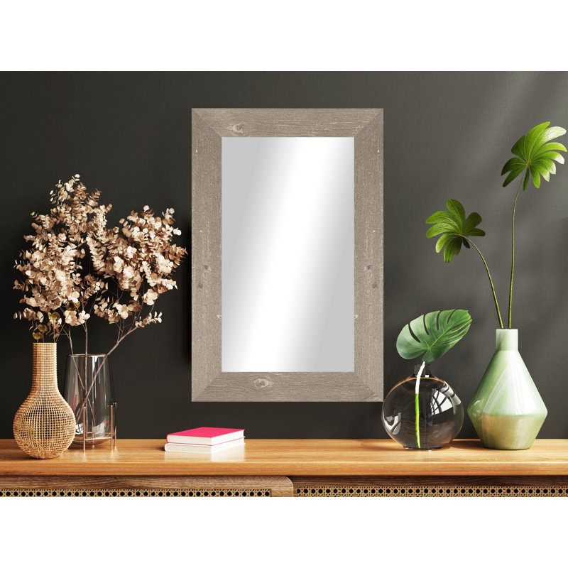 Miroir décoratif, 33 po x 32 po, Brun récolte